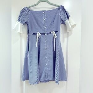 White and Blue Striped Summer Dress